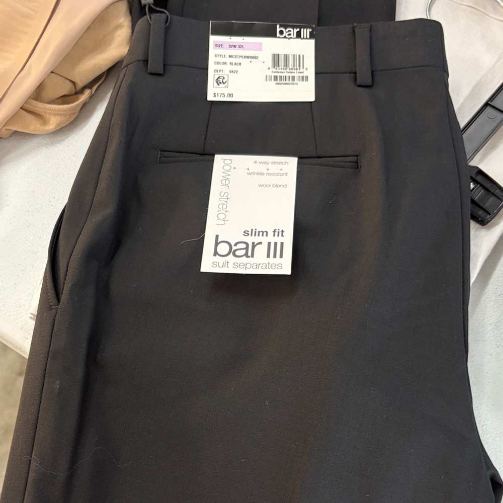 Bar III Charcoal Slim Fit Suit Pants